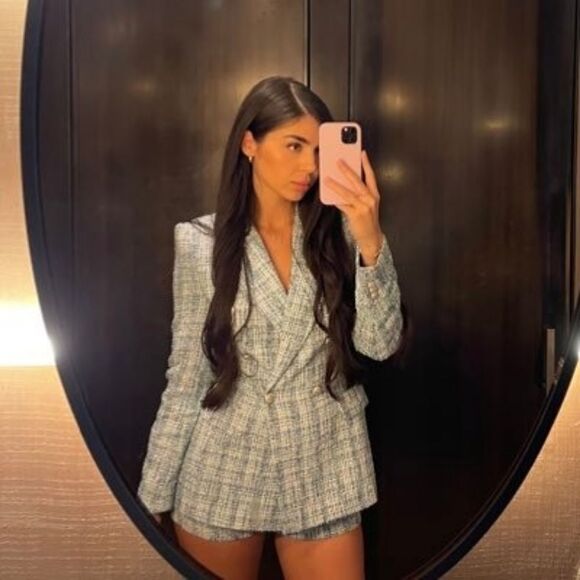 NWTβZARA 2 PCS SET BLAZER AND SHORTS TWEED Chanel Style - Picture 8 of 16